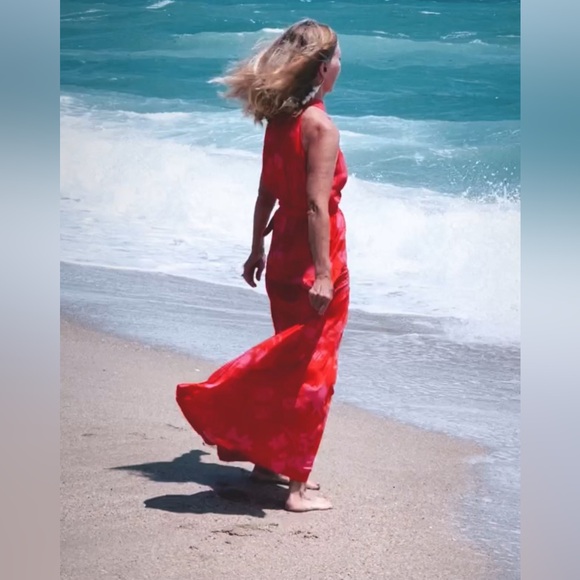 New! Pink & Red Maxi Dress-Small - Picture 6 of 16